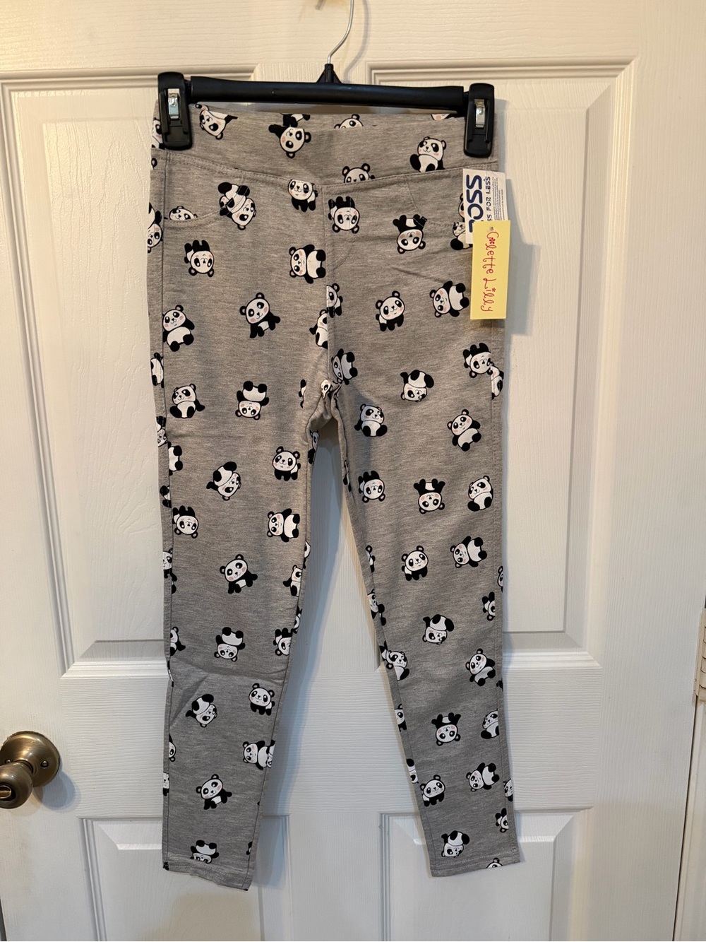 Kids Grey Panda Print Leggings